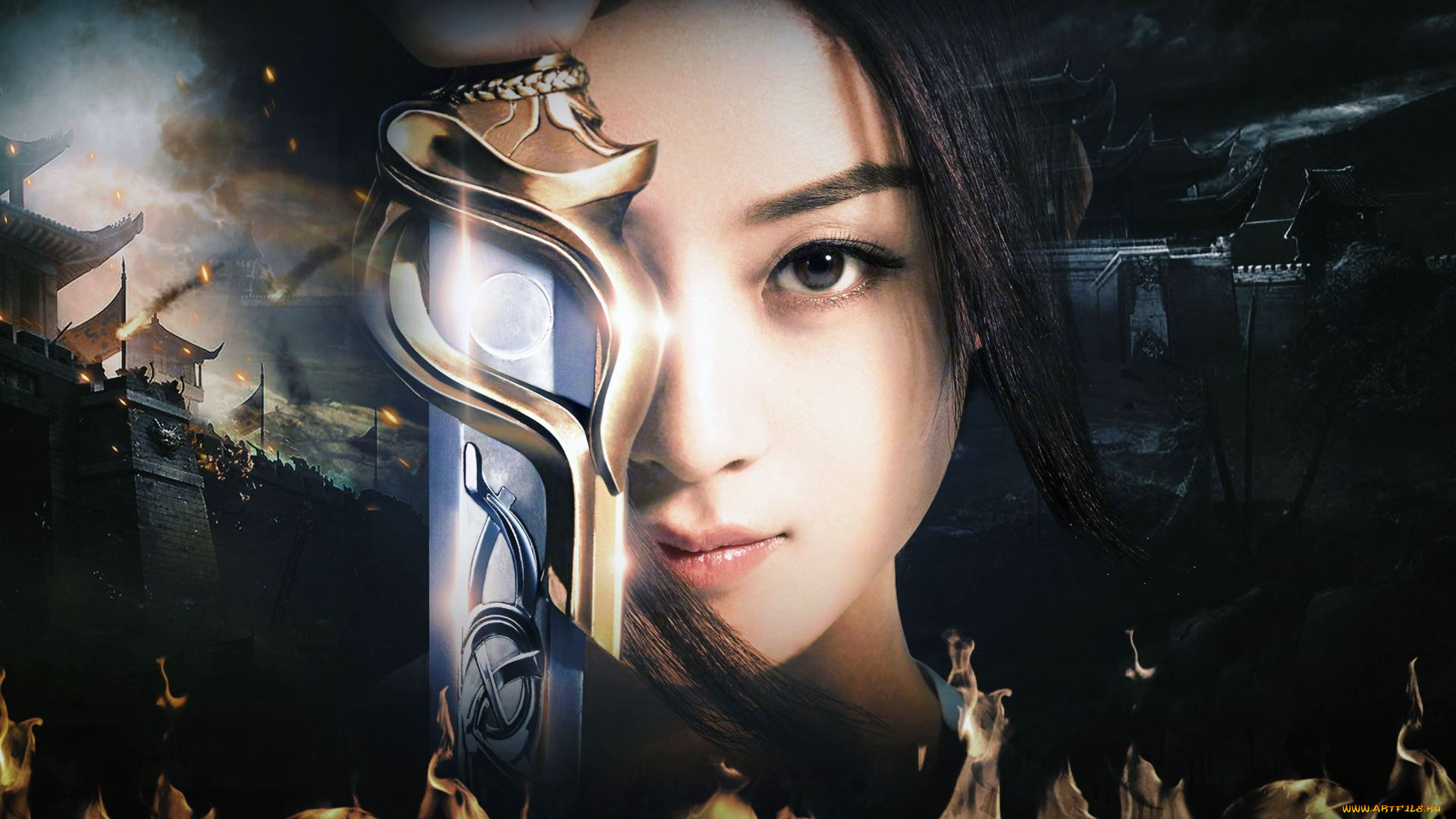 кино фильмы, princess agents , chu qiao zhuan, девушка, лицо, меч, война, крепости